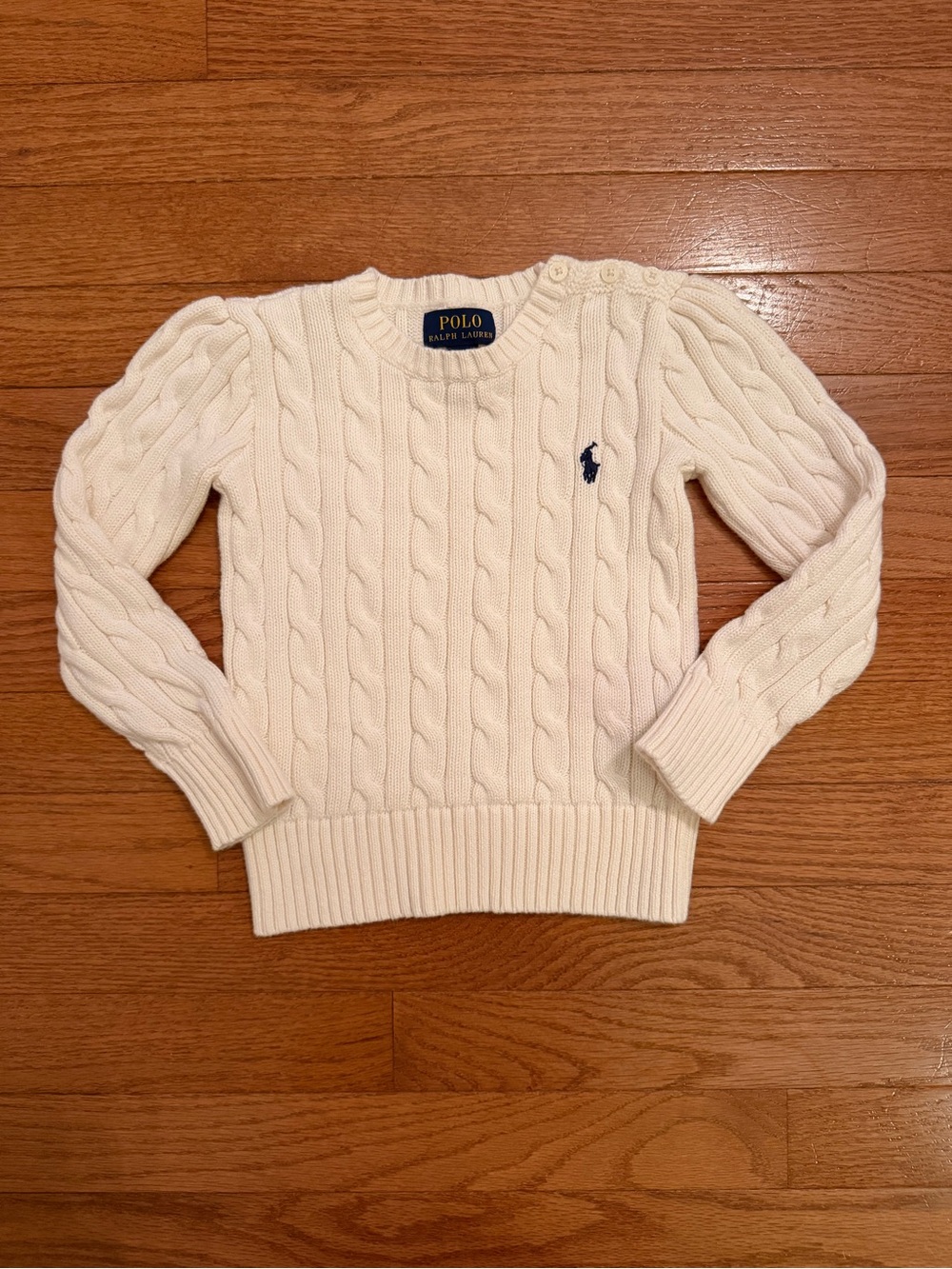 Polo Ralph Lauren Girls Cream Cableknit Sweater